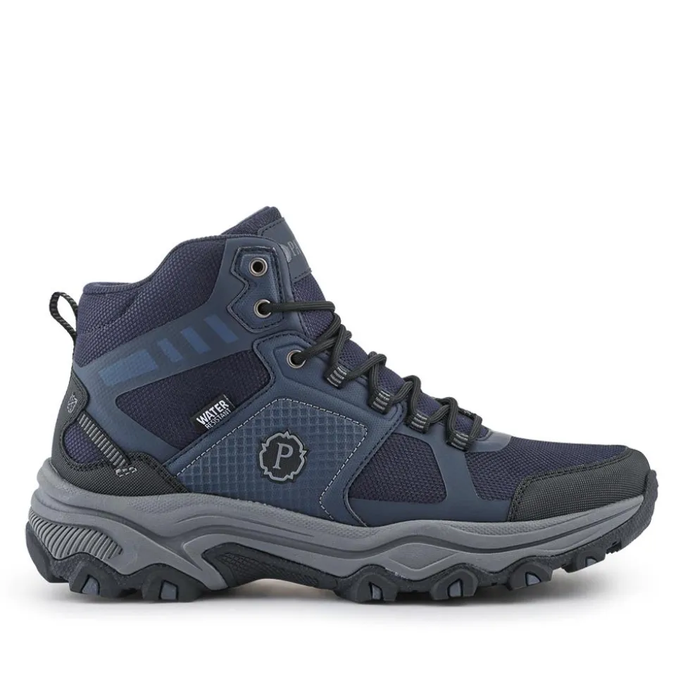 Wide Fit Water-Resistant Walking Boots - Navy