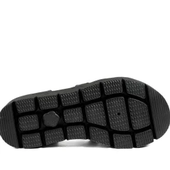 Wide Fit Wedged Fisherman Sandals - Black