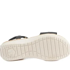 Wide Fit Wedge Heel Elasticated Sandals - Black