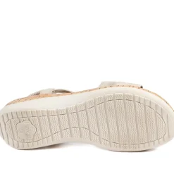 Wide Fit Wedge Heel Elasticated Sandals - Soft Gold