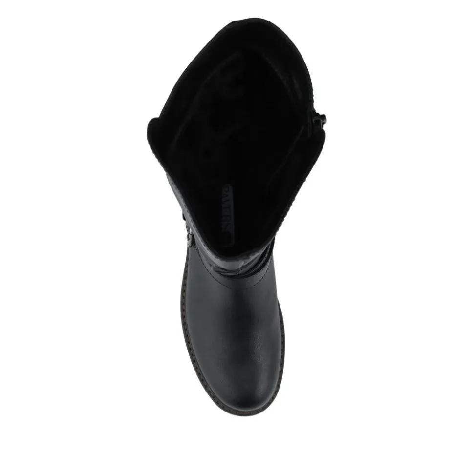 Wide Fit Zip Fasten Slouch Boots - Black