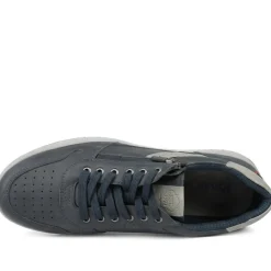 Wide Fit Zip & Lace Casual Trainers - Navy