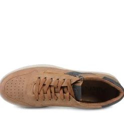 Wide Fit Zip & Lace Casual Trainers - Tan