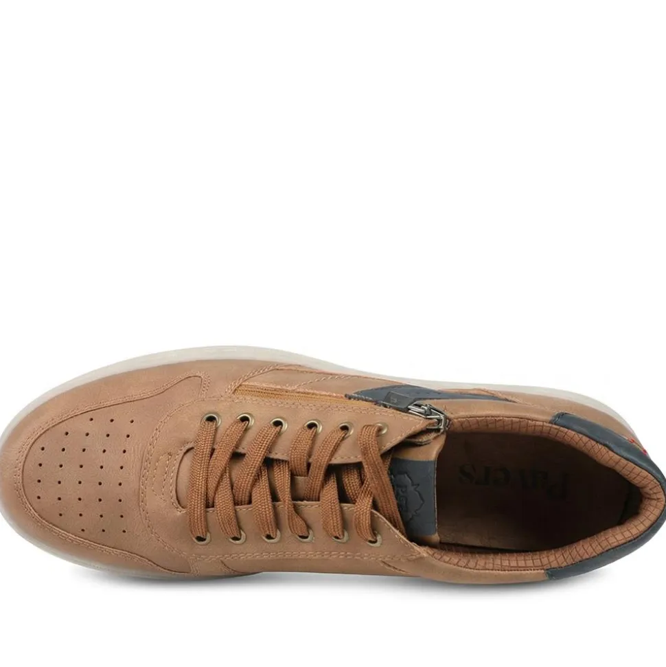 Wide Fit Zip & Lace Casual Trainers - Tan