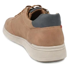 Wide Fit Zip & Lace Casual Trainers - Tan