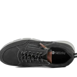 Wide Fit Zip & Lace Fasten Casual Trainers - Black