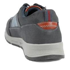 Wide Fit Zip & Lace Fasten Casual Trainers - Navy