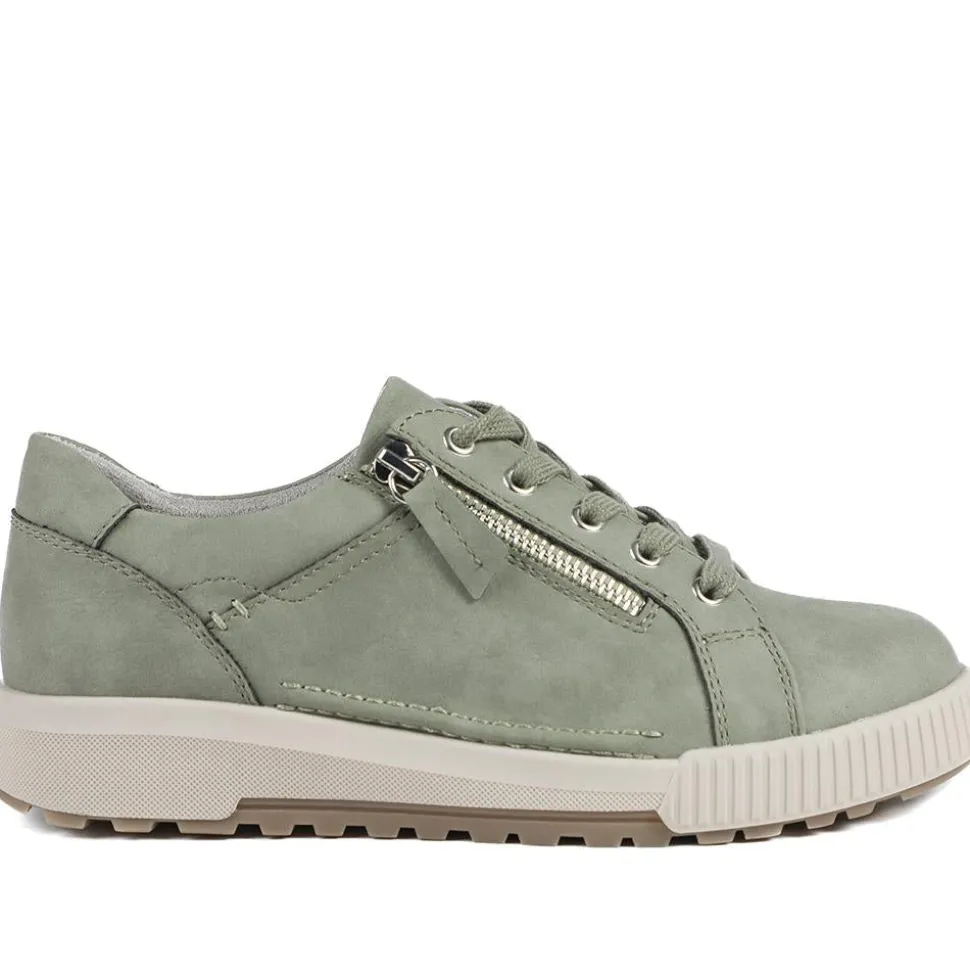 Wide Fit Zip & Lace Trainers - Sage