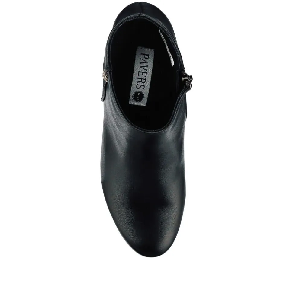 Wide Fit Zip Up Ankle Boots - Black