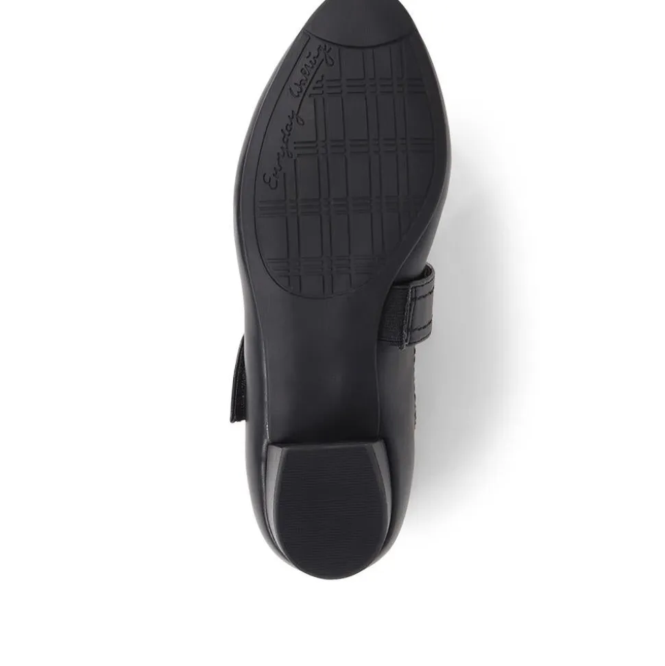 Wide Strap Mary Janes - Black