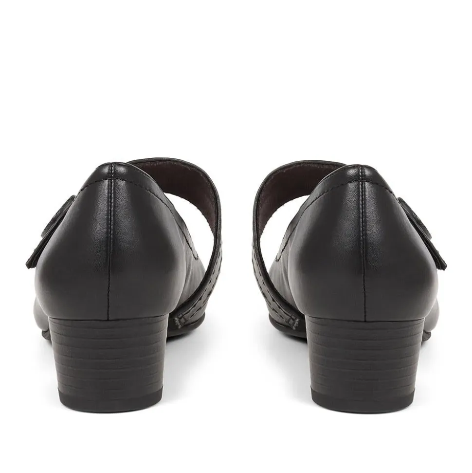 Wide Strap Mary Janes - Black