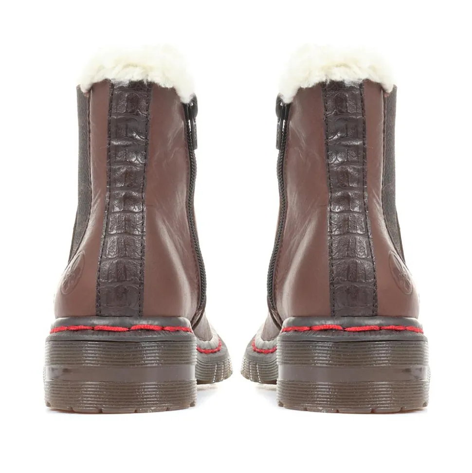 Wool Lined Chelsea Boots - Brown