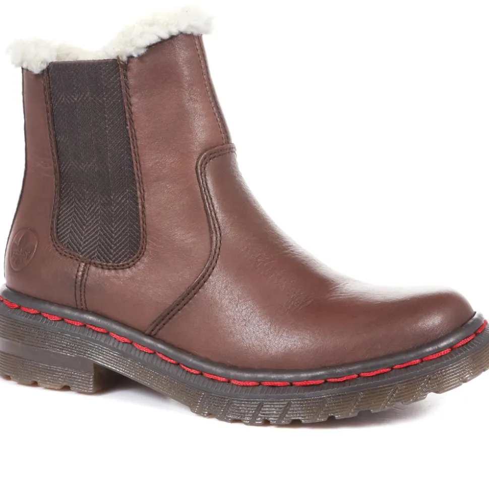 Wool Lined Chelsea Boots - Brown