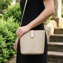 Woven Cross-Body Bag - Gold