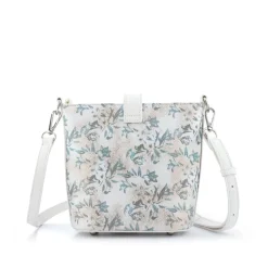 Woven Cross-Body Bag - Grey Floral