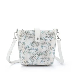 Woven Cross-Body Bag - Grey Floral