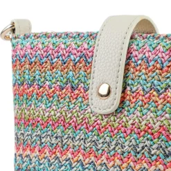 Woven Cross-Body Bag - Pink Multi