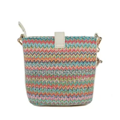 Woven Cross-Body Bag - Pink Multi