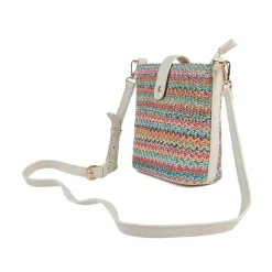 Woven Cross-Body Bag - Pink Multi