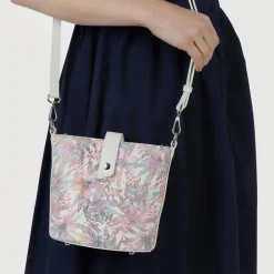 Woven Cross-Body Bag - White Floral
