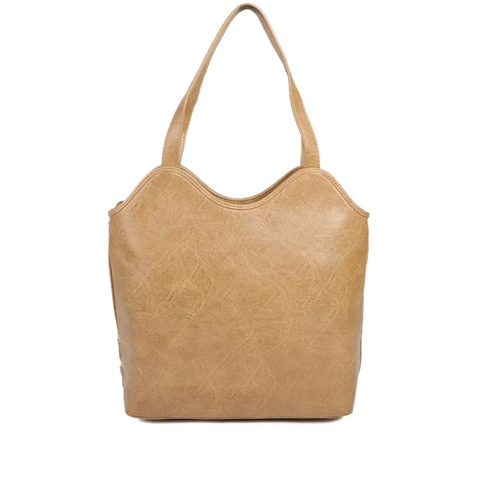 Woven Daily Shoulder Bag - Beige Multi