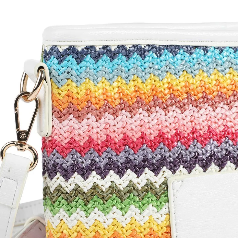 Woven Shoulder Bag - Pink Multi