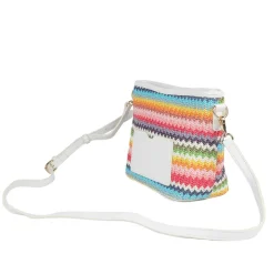Woven Shoulder Bag - Pink Multi