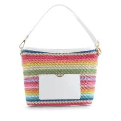Woven Shoulder Bag - White Multi