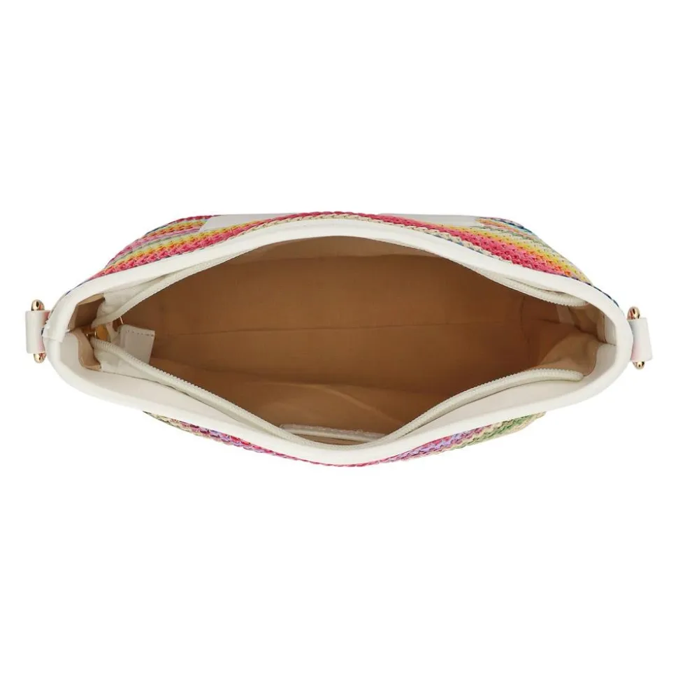 Woven Shoulder Bag - White Multi