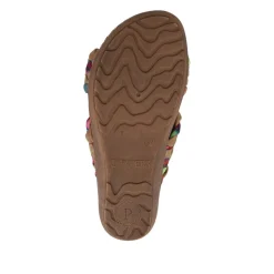 Woven Upper Mule Sandals - Tan Multi