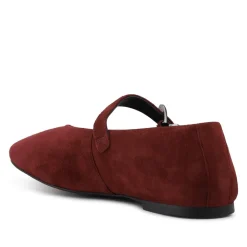 Ysabel Leather Mary Janes - Burgundy Suede