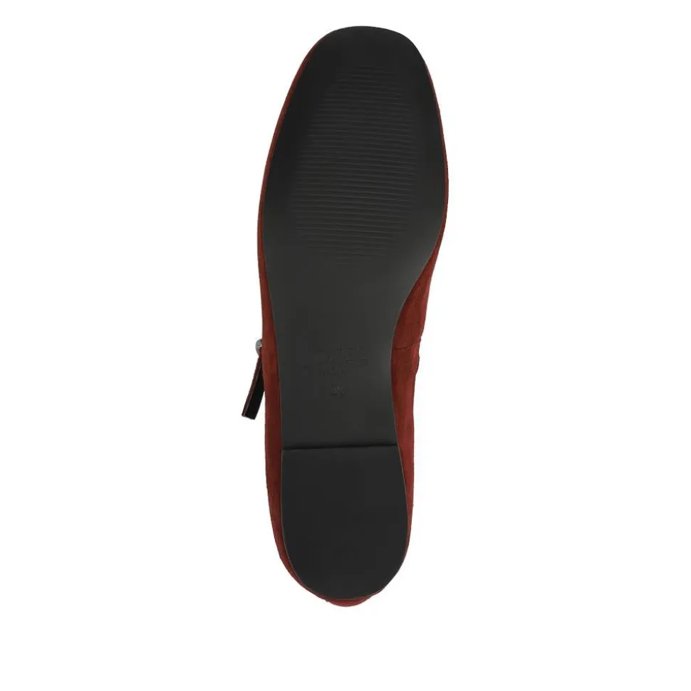 Ysabel Leather Mary Janes - Burgundy Suede