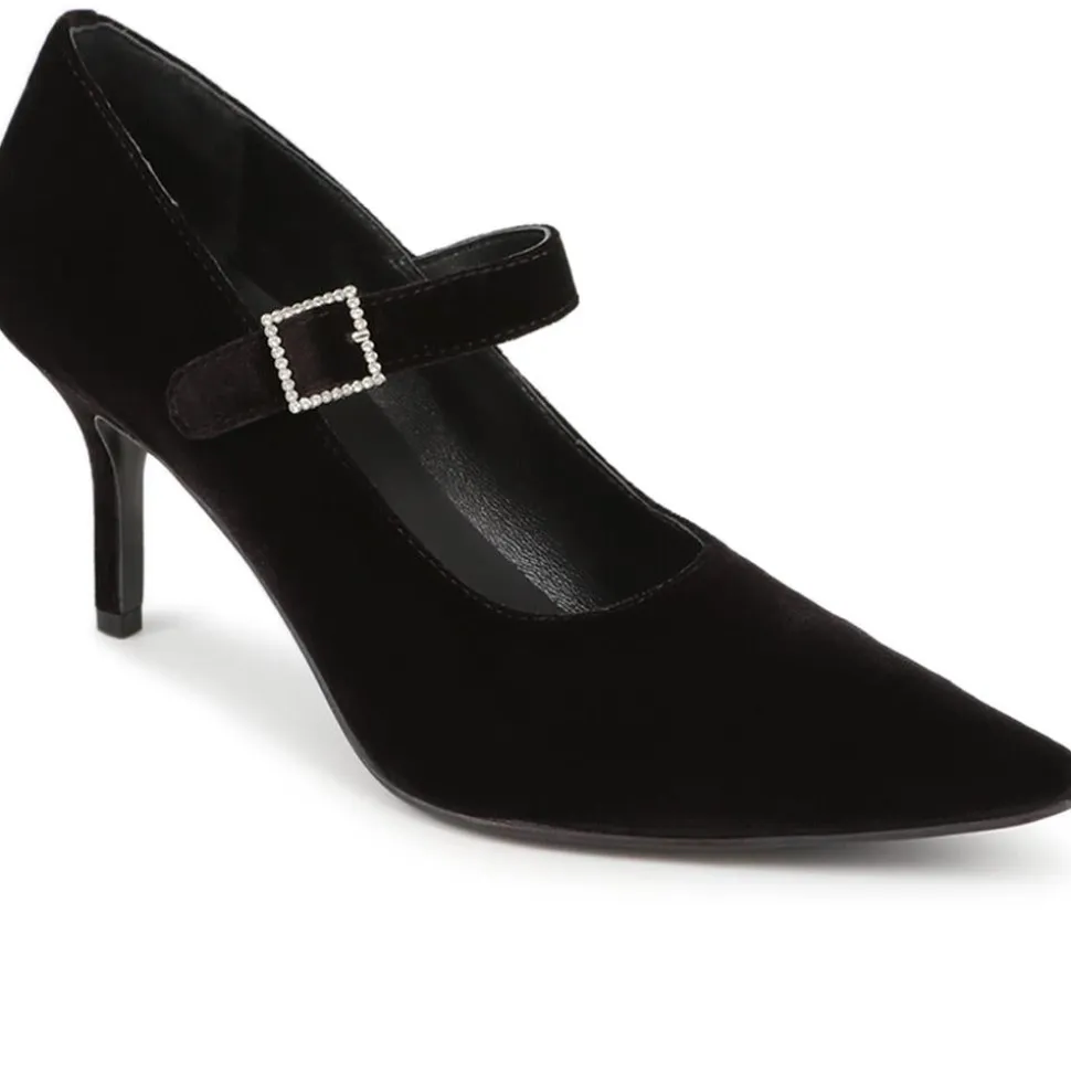 Yumi Heeled Court Shoes - Black