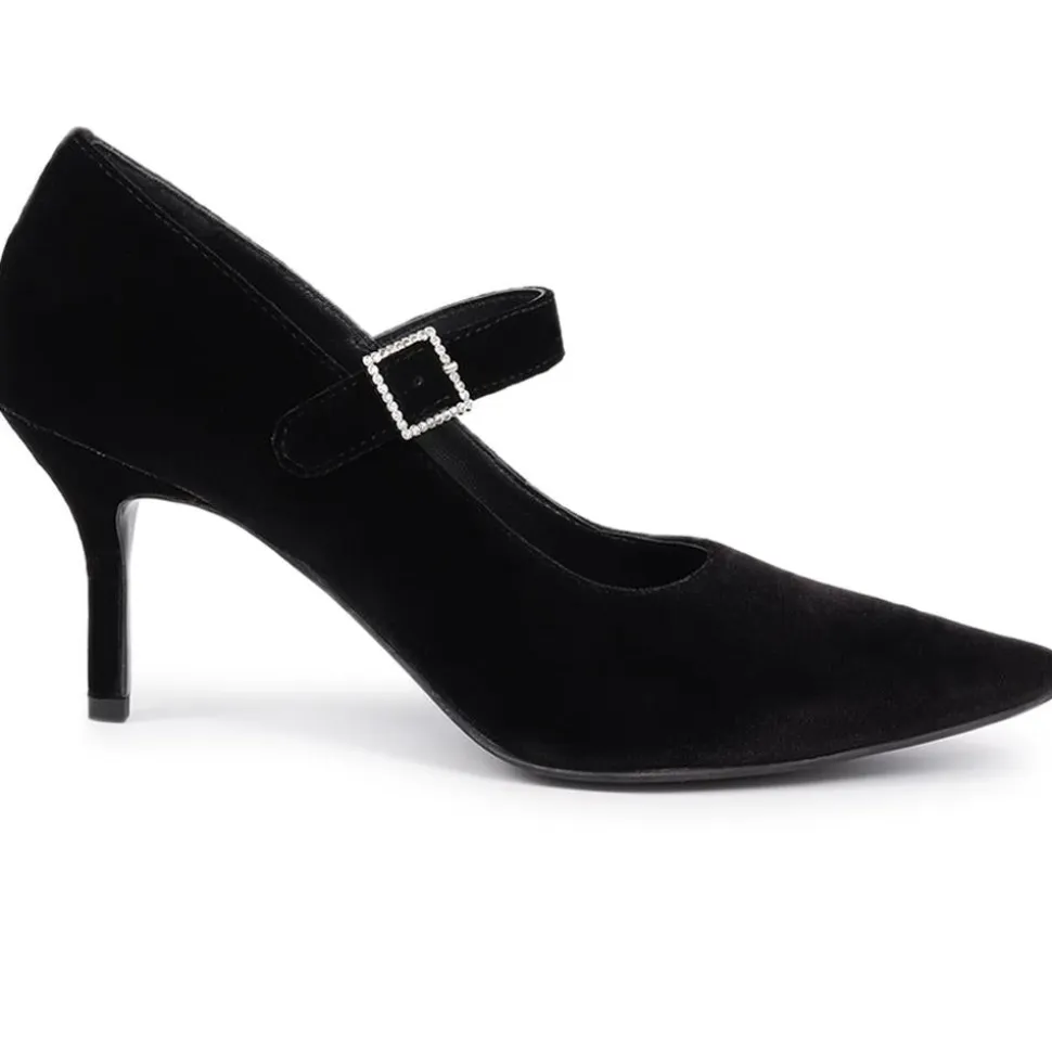 Yumi Heeled Court Shoes - Black