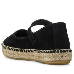 Yvonne Leather Mary Jane Espadrilles - Black