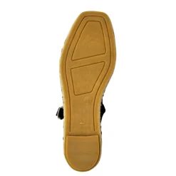 Yvonne Leather Mary Jane Espadrilles - Black