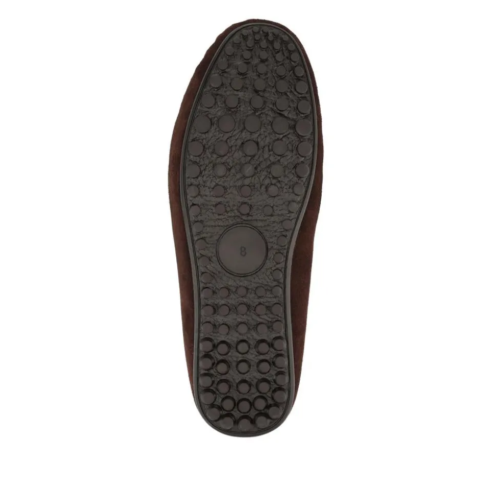 Zap Leather Mule Slippers - Dark Brown Suede