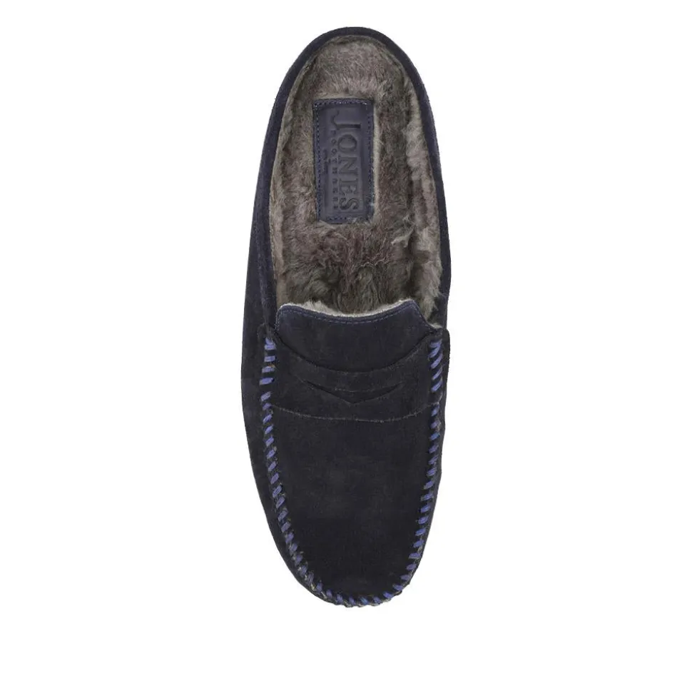 Zap Leather Mule Slippers - Navy Suede