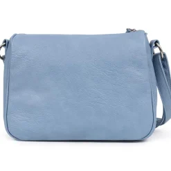 Zip-Close Cross-Body Bag - Light Blue