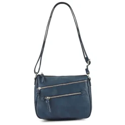 Zip-Close Cross-Body Bag - Navy
