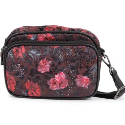 Zip-Close Crossbody Bag - Navy-Red