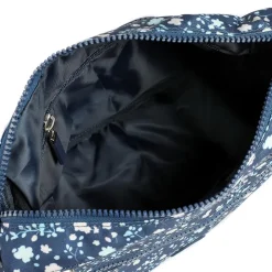 Zip Close Messenger Bag - Navy Floral