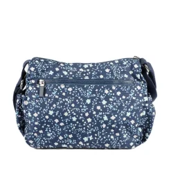 Zip Close Messenger Bag - Navy Floral