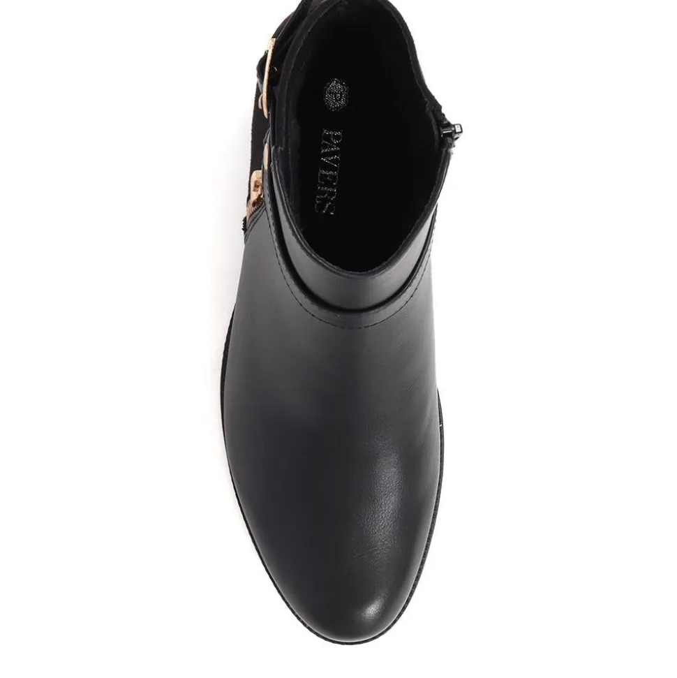 Zip-Detail Heeled Ankle Boots - Black