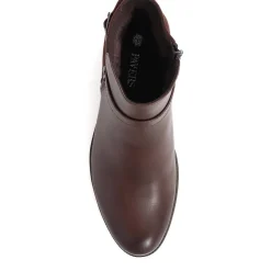 Zip-Detail Heeled Ankle Boots - Brown