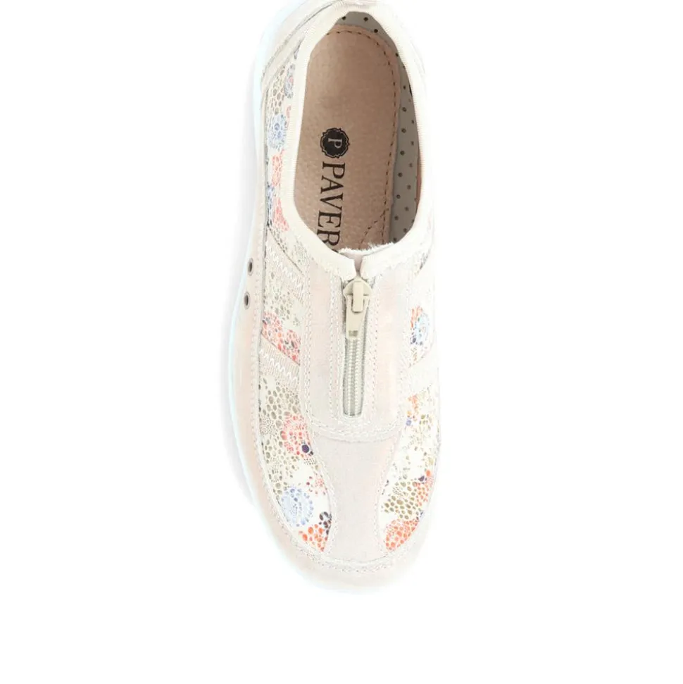 Zip Fastening Trainers - Floral