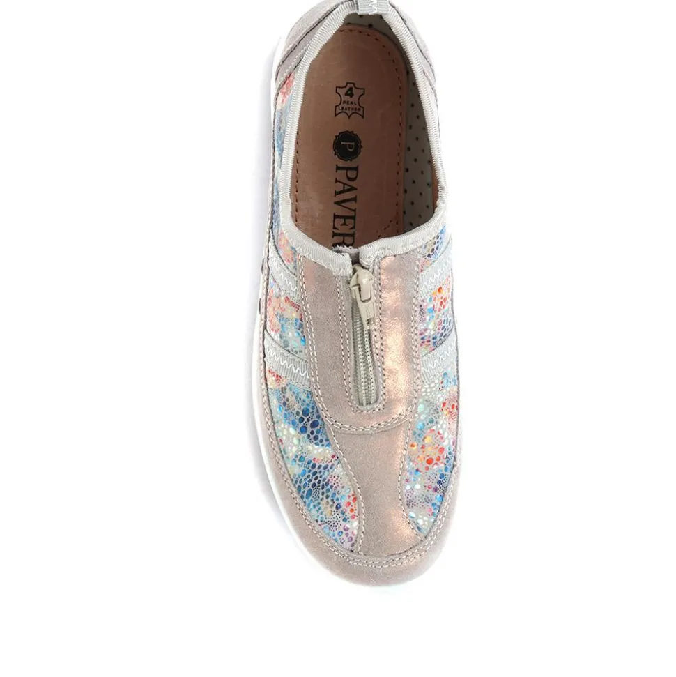Zip Fastening Trainers - Grey Multi