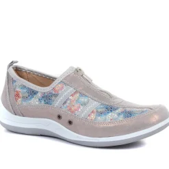 Zip Fastening Trainers - Grey Multi