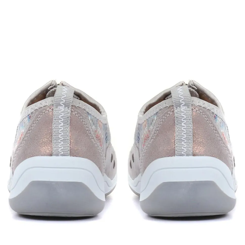 Zip Fastening Trainers - Grey Multi