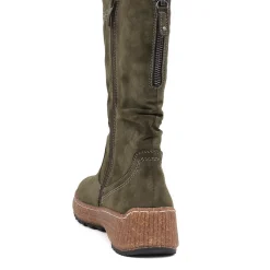 Zipped Long Boots - Green